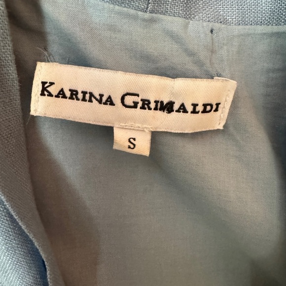 Karina Grimaldi Blue Linen Romper Women's Robe Size Small - Picture 5 of 12